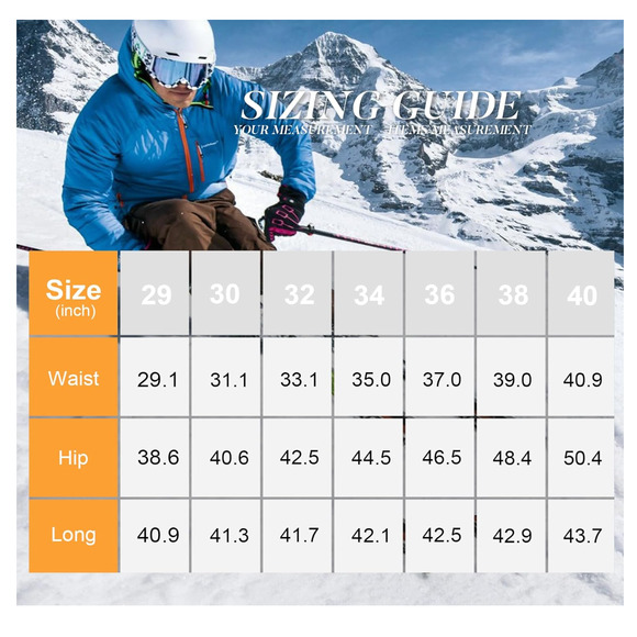 Men's hiking Snow Pants 32 Skiing Winter Insulated Fleece lined Outdoor camping - Picture 4 of 7